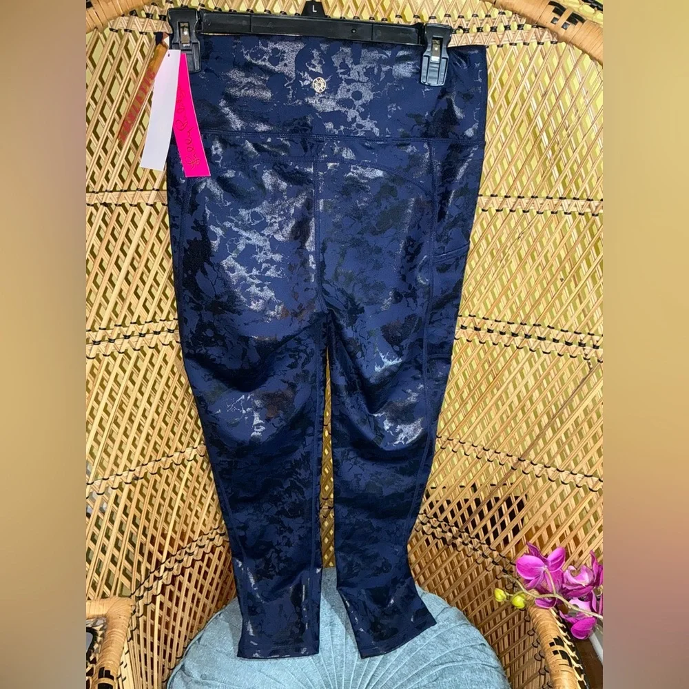 Lilly Pulitzer NWT Weekender Leggings True Navy Foil Size M - Picture 5 of 9